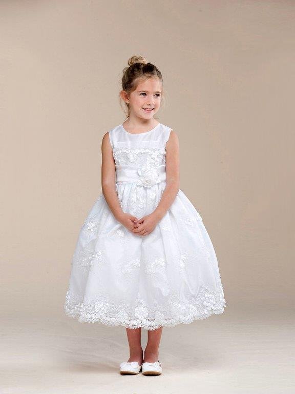 girls floral dress with scalloped hem